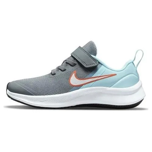 Кроссовки NIKE, беговые, повседневные, размер 12C US, серый, голубой