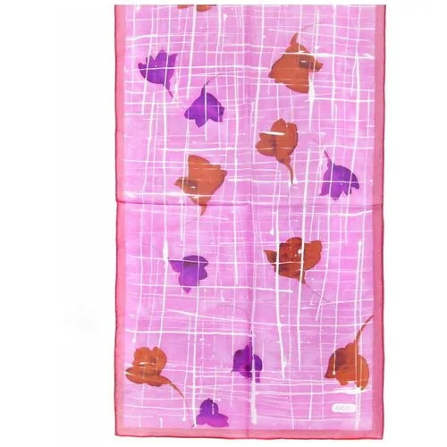 Шарф Basile, натуральный шелк, 160х45 см, one size, фиолетовый, розовый