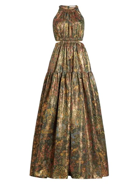 Жаккардовое платье Celestina с эффектом металлик и вырезами Ulla Johnson