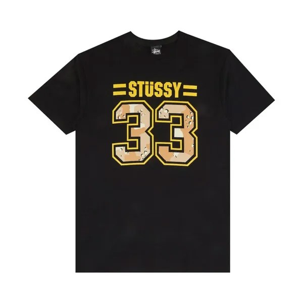 Футболка Stussy 33/80 Camo 'Black', черный