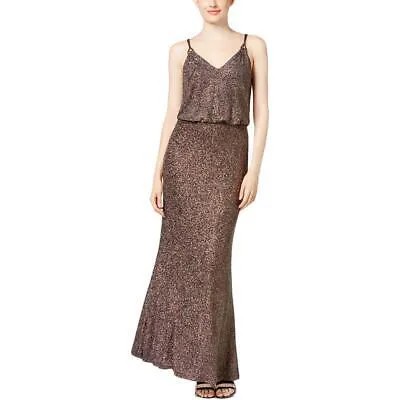 Calvin Klein Женское черное вечернее платье с эффектом металлик 6 BHFO 0169