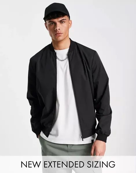 Легкий черный бомбер ASOS