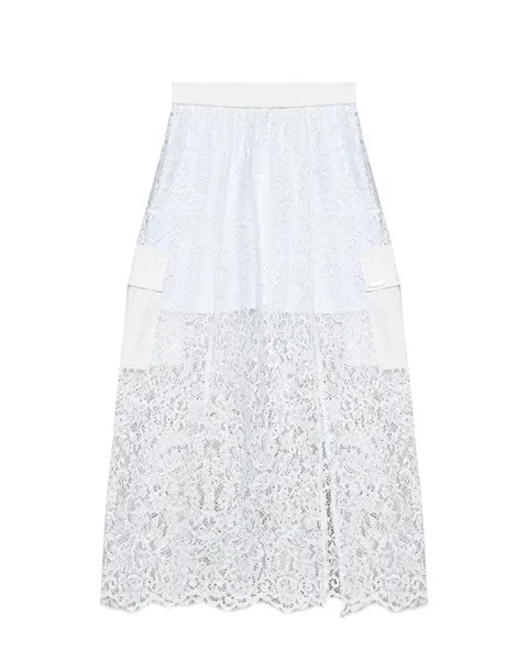 Кружевная юбка с накладными карманами Monnalisa