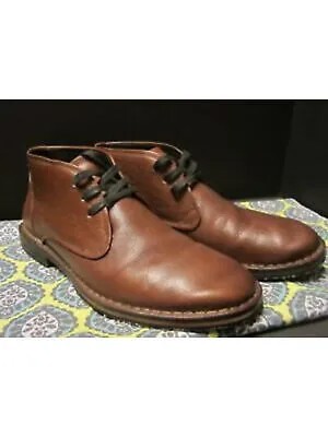 JOHN VARVATOS Мужские коричневые кожаные ботинки чукка с круглым носком и круглым носком на блочном каблуке, размер 13 м