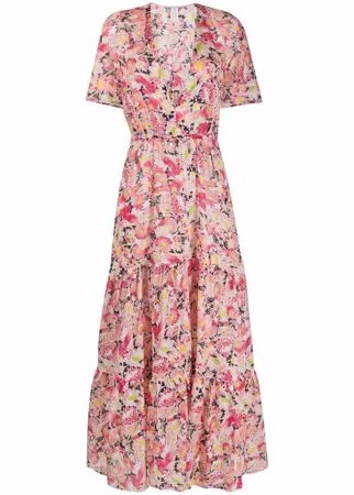 Stella McCartney ярусное платье макси с цветочным принтом