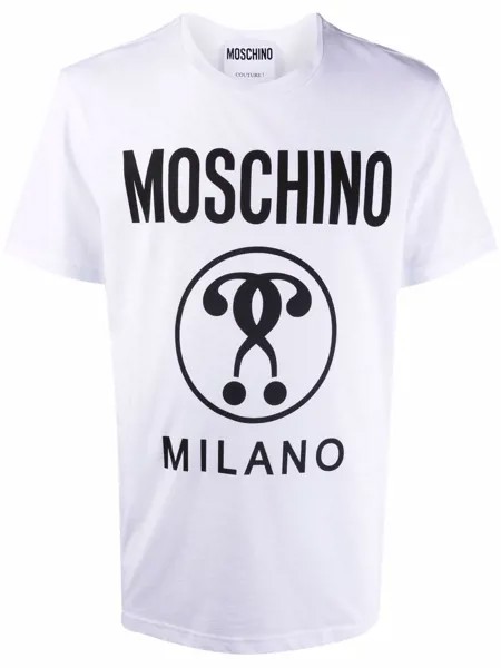Moschino футболка с логотипом Double Question Mark