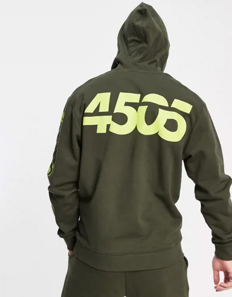 Oversized-худи с принтом сзади и на рукаве ASOS 4505-Зеленый цвет