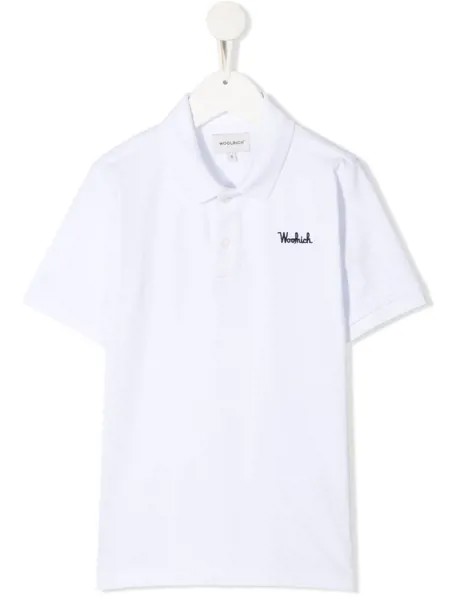 Woolrich Kids рубашка поло с вышитым логотипом