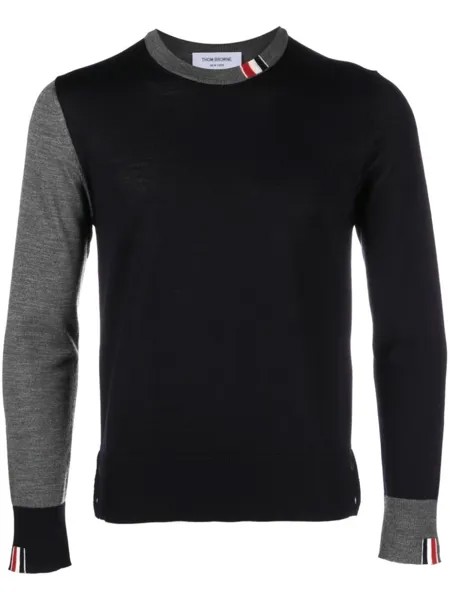 Thom Browne джемпер с круглым вырезом, синий