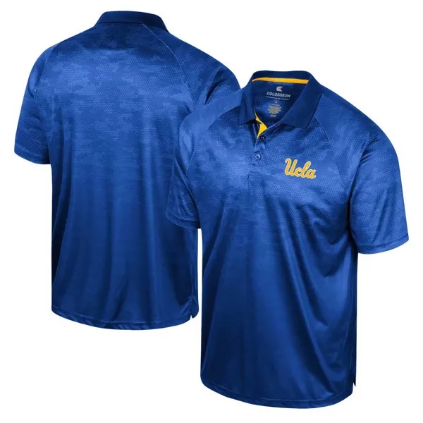 Мужская рубашка-поло реглан синего цвета Colosseum UCLA Bruins Honeycomb