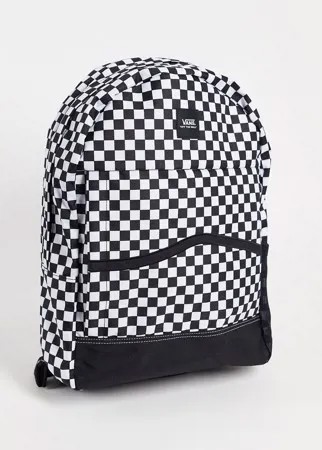 Черно-белый рюкзак в шахматную клетку Vans Construct Skool-Черный цвет