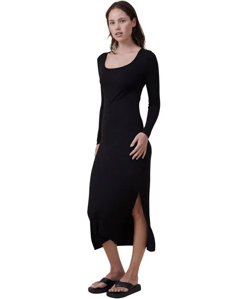 Женское платье макси с длинными рукавами COTTON ON, черный