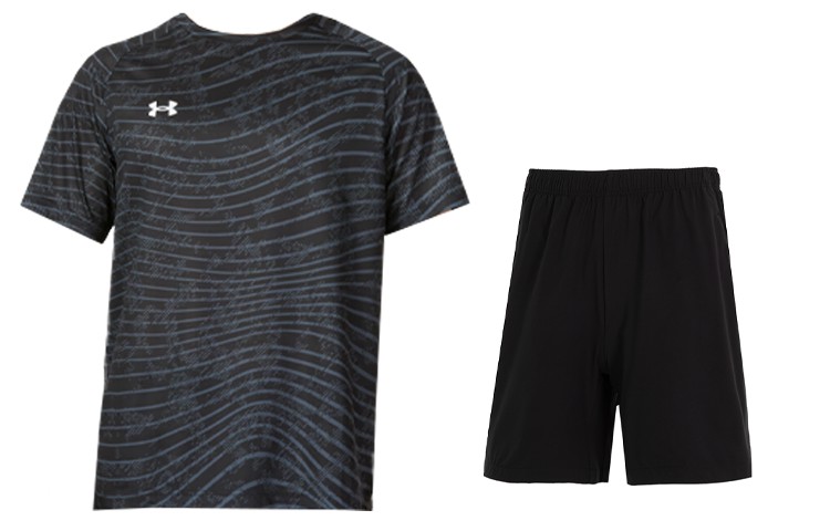 Мужская повседневная спортивная одежда Under Armour, цвет (Grey + Black) suit