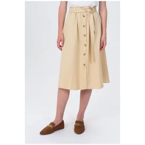 Хлопковая юбка на пуговицах ELARDIS El_W10398 Бежевый 44-46