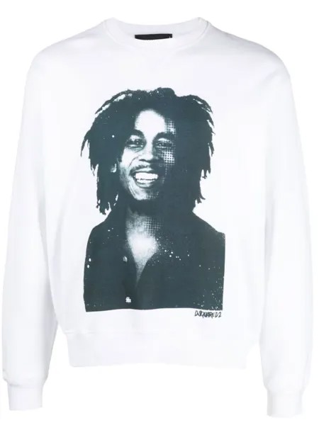 Dsquared2 толстовка с принтом Bob Marley, белый