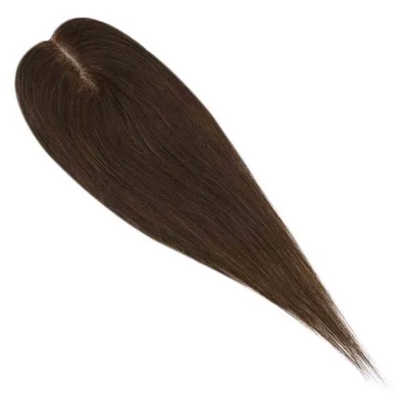Топпер Moresoo из человеческих волос для женщин, машинка для Реми, заколка в коричневом топе, парик 6,5 * дюйма, 8 дюймов, бразильские волосы, Натур...