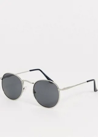 Круглые солнцезащитные очки в серебристой оправе AJ Morgan-Серебряный