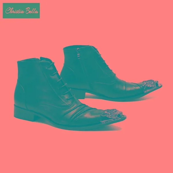 Christia Bella однотонная мужская обувь из натуральной кожи; Новинка; В модном классическом стиле; Туфли с металлическим острым носком большой Размеры молнии полусапожки
