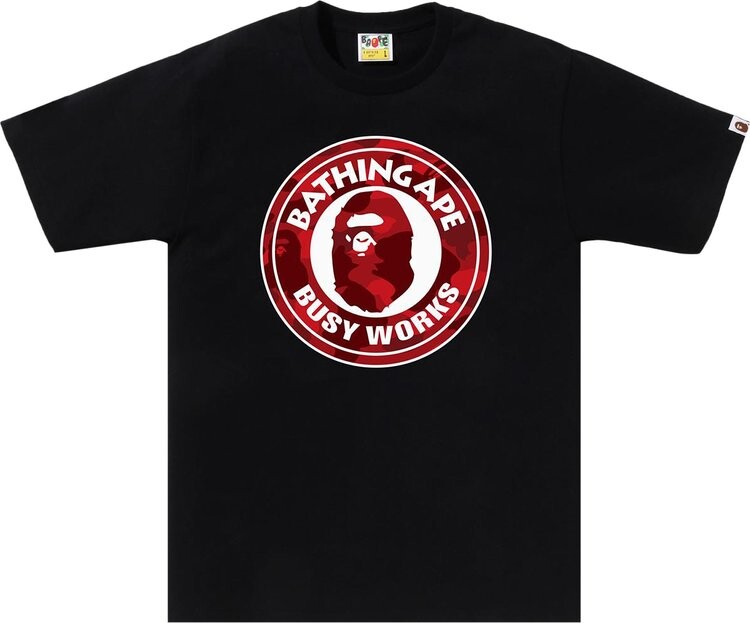 Футболка BAPE Color Camo Busy Works Tee 'Black/Red', черный