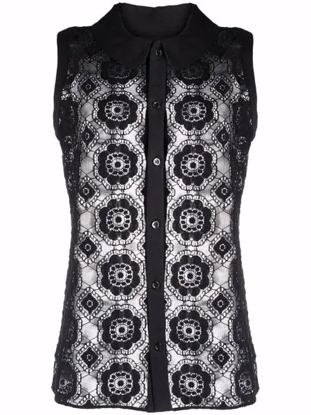 Boutique Moschino блузка без рукавов с кружевным воротником