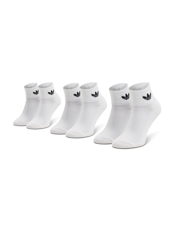 Комплект из 3 высоких носков унисекс Adidas, белый