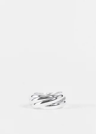 Посеребренное кольцо в русском стиле с переплетенным дизайном Orelia-Серебряный