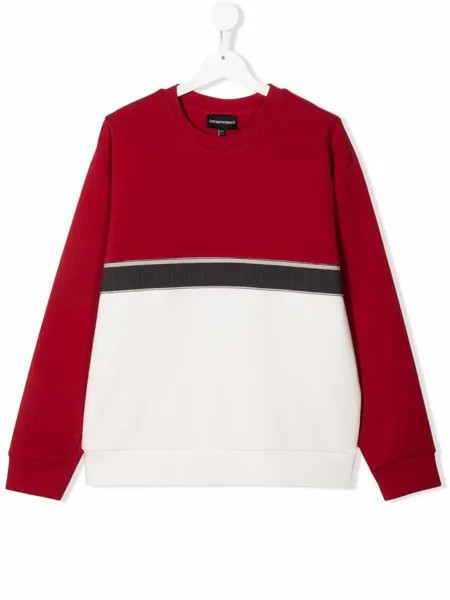 Emporio Armani Kids толстовка в стиле колор-блок с вышитым логотипом