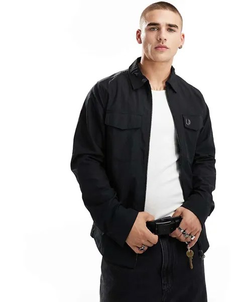 Fred Perry – черная рубашка с карманами