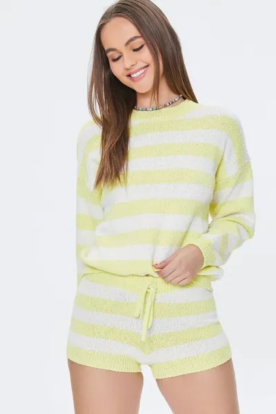 Полосатые шорты на шнурке Forever 21, желтый