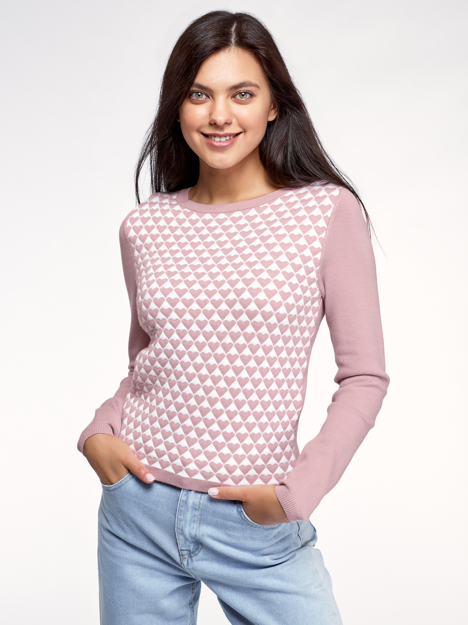 Джемпер женский oodji 63812695 розовый XL