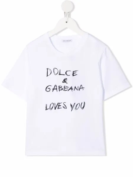 Dolce & Gabbana Kids футболка с надписью