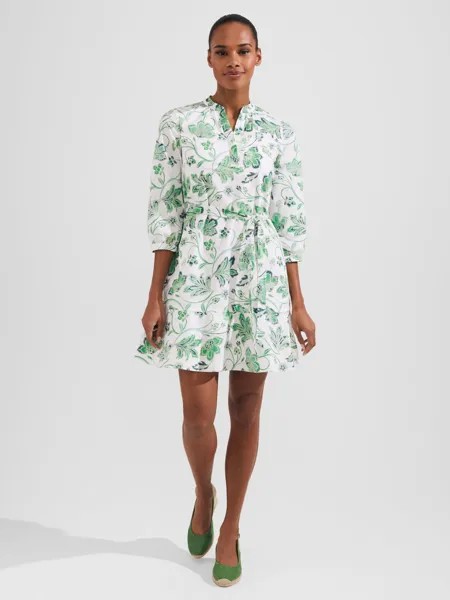 Мини-платье Hobbs Camilla, бело-зеленый
