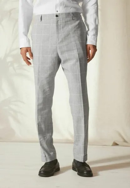 Костюмные брюки LINEN CHECK SUIT TROUSERS SLIM FIT Next, цвет light grey