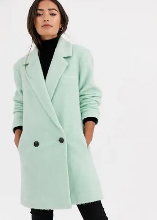 Длинное oversize-пальто мятного цвета ASOS DESIGN-Зеленый