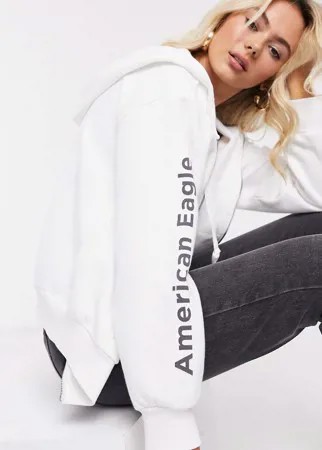 Белый худи с логотипом American Eagle