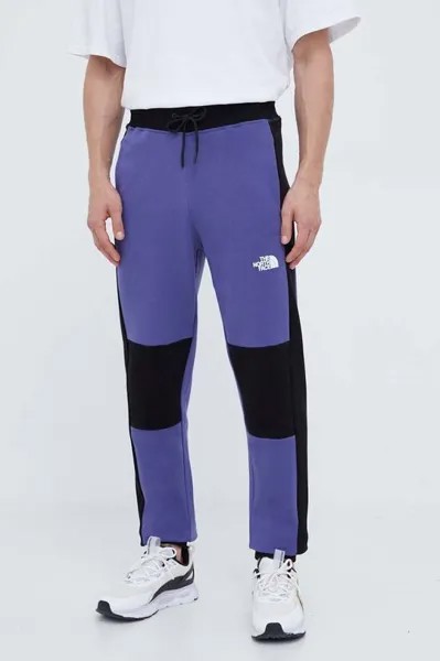 Хлопковые спортивные брюки The North Face, фиолетовый