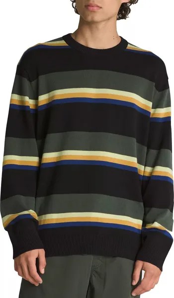 Мужской свитер с круглым вырезом в полоску Vans Tacuba, черный