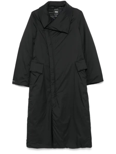 Y-3 длинный пуховик, черный