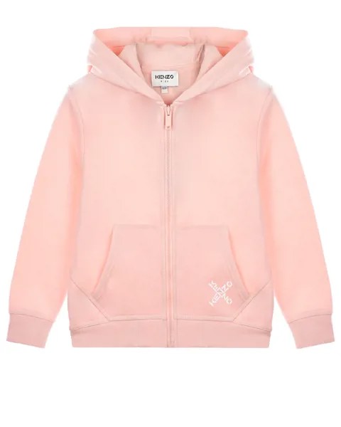 Розовая спортивная куртка с капюшоном KENZO детская