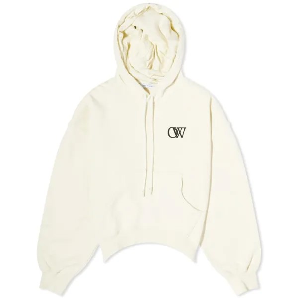 Off-White Объемное худи с логотипом Flock Flock Ow, бежевый