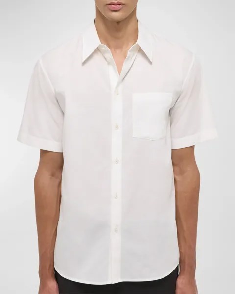 Мужская классическая однотонная спортивная рубашка Helmut Lang, цвет White