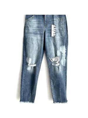 ДЖИНСЫ Женские синие джинсовые брюки свободного покроя на молнии с карманами и манжетами, талия 24