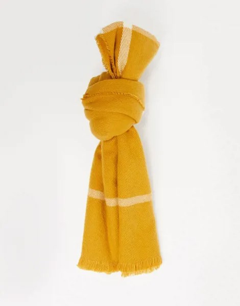 Большой шарф в клетку цвета охры Accessorize-Желтый