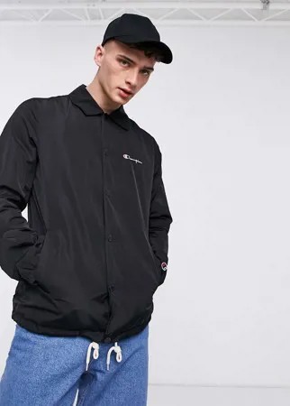 Черная спортивная куртка из ткани с обратным переплетением Champion-Черный цвет