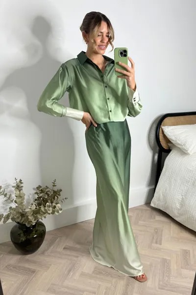 Рубашка оверсайз Evelyn с эффектом омбре Style Cheat, зеленый