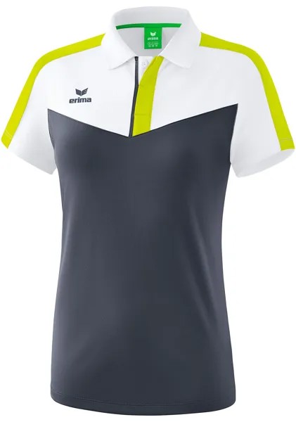 Поло erima Squad, цвет weiss/slate grey/bio lime