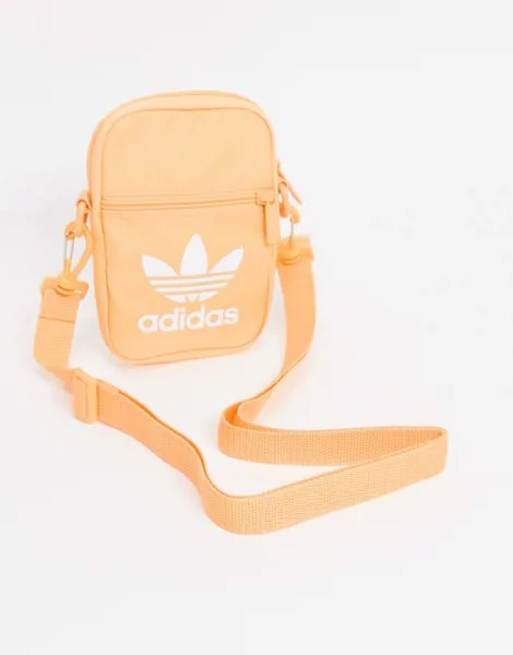 Оранжевая сумка с принтом трилистника adidas Originals-Оранжевый цвет