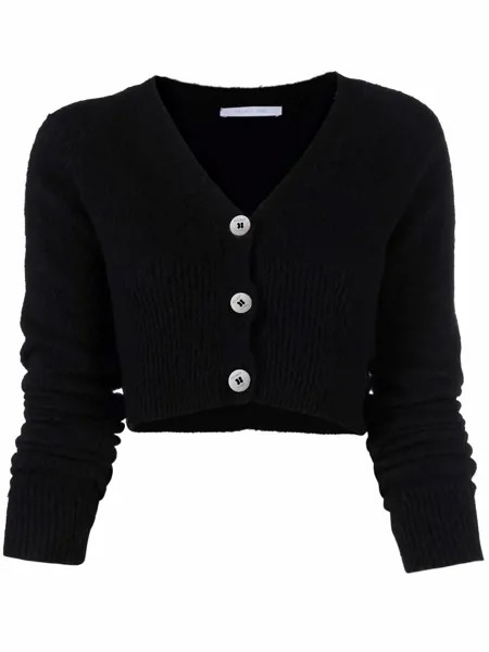 Helmut Lang ribbed cropped V-neck cardigan