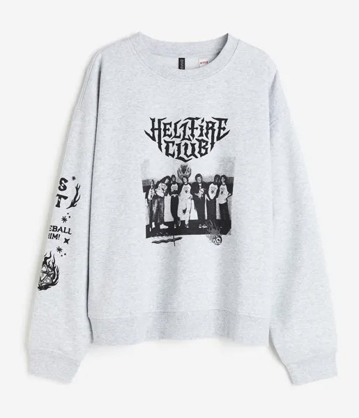 Свитшот H&M Stranger Things Printed, серый