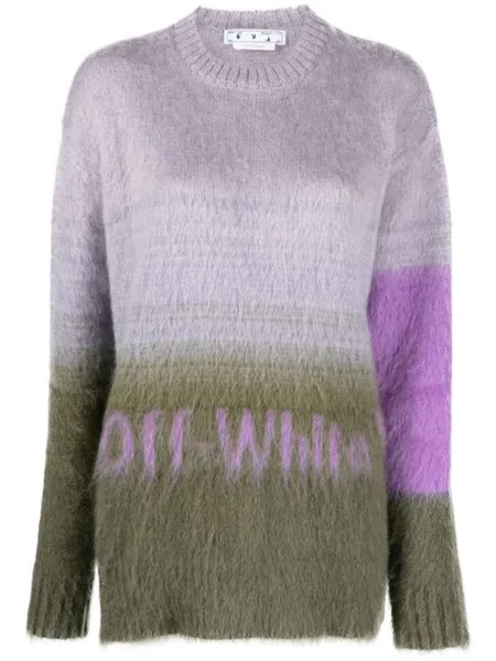 Джемпер Helvetica с эффектом омбре и логотипом Off-White, фиолетовый